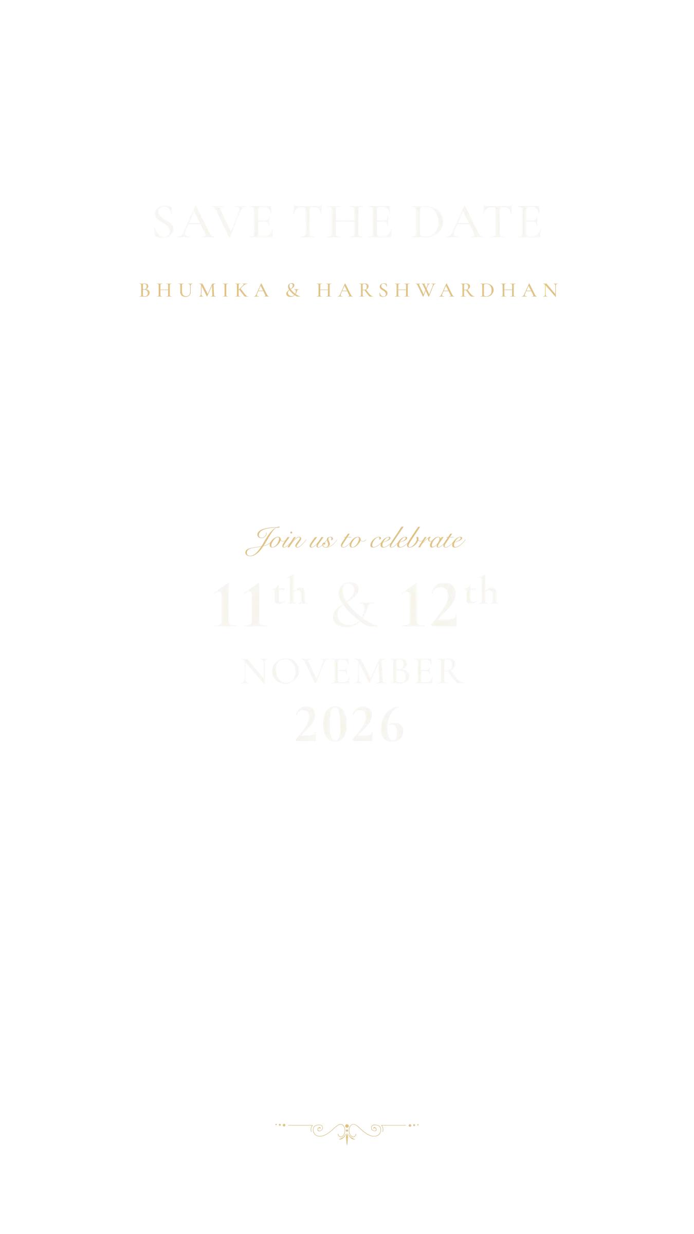 Save the date — Bhumika & Harshwardhan, 11th & 12th November 2026